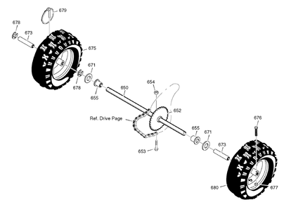 Wheels Diagram and Parts List for 624650X16B-ST6524 2007 Briggs and Stratton Snow Blower